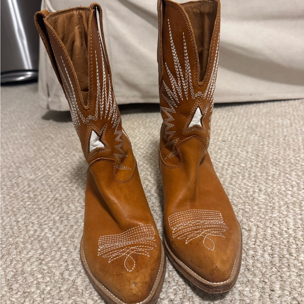 Golden Goose Tan Heeled Boots